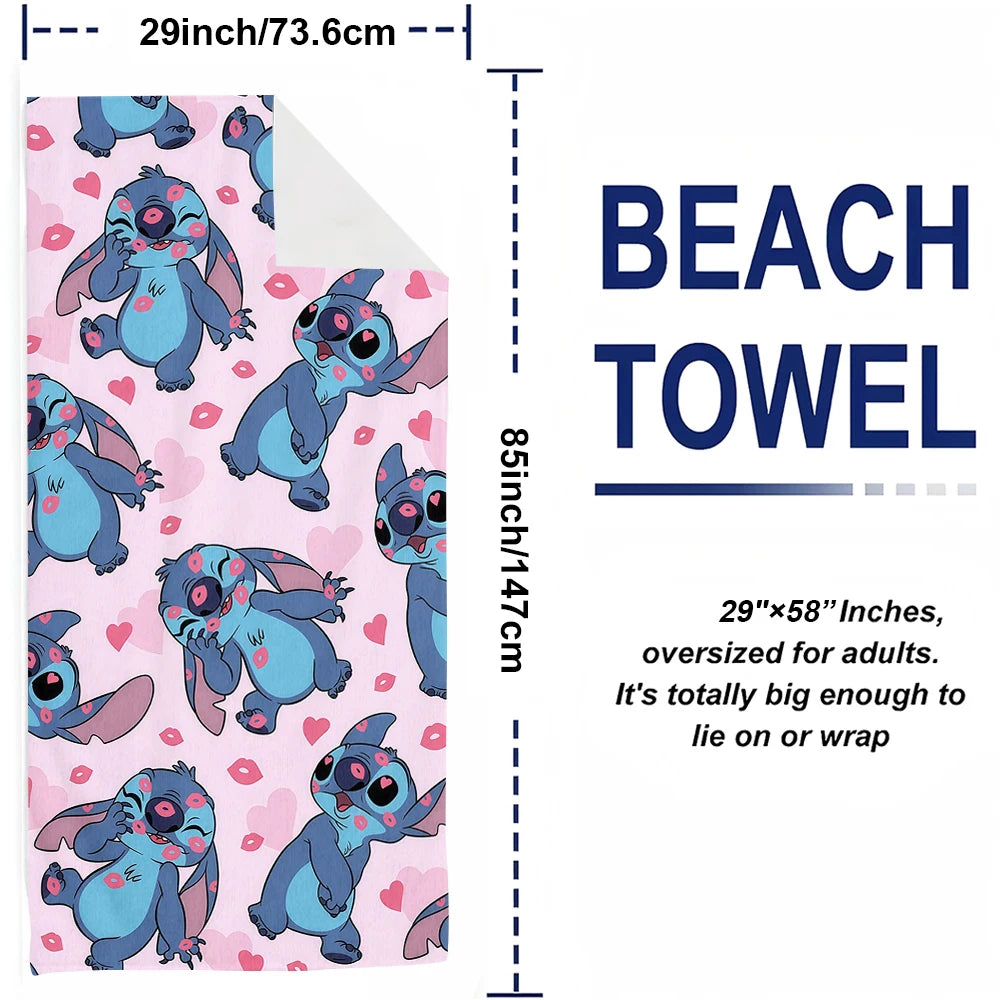 Stitch Microfiber Beach Towel – Summer Edition 🌴💙