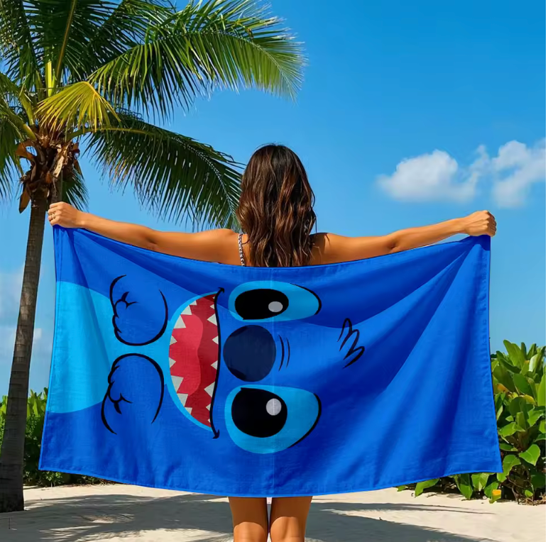 Stitch Microfiber Beach Towel – Summer Edition 🌴💙