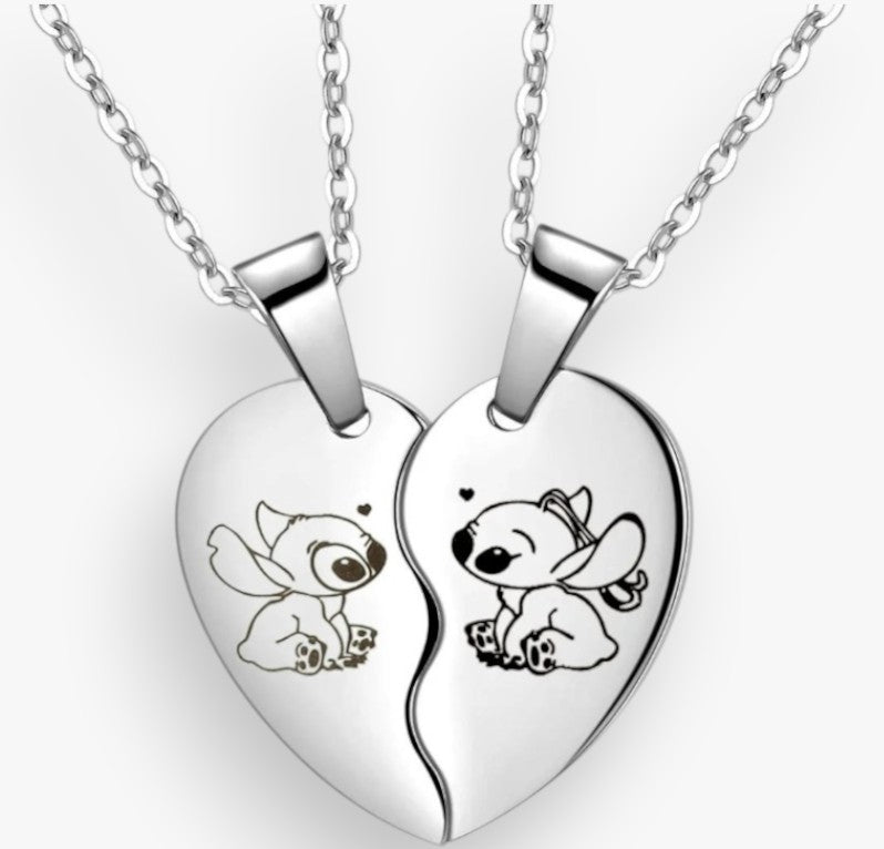 Stitch und Angel Halskette