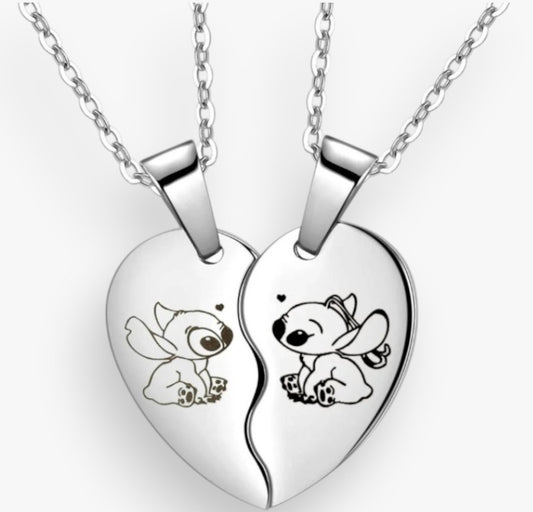 Stitch und Angel Halskette